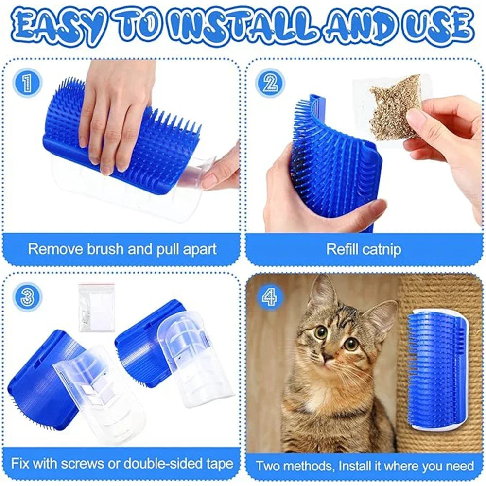 Cat Brush Comb Self Groomer Cat Scratcher