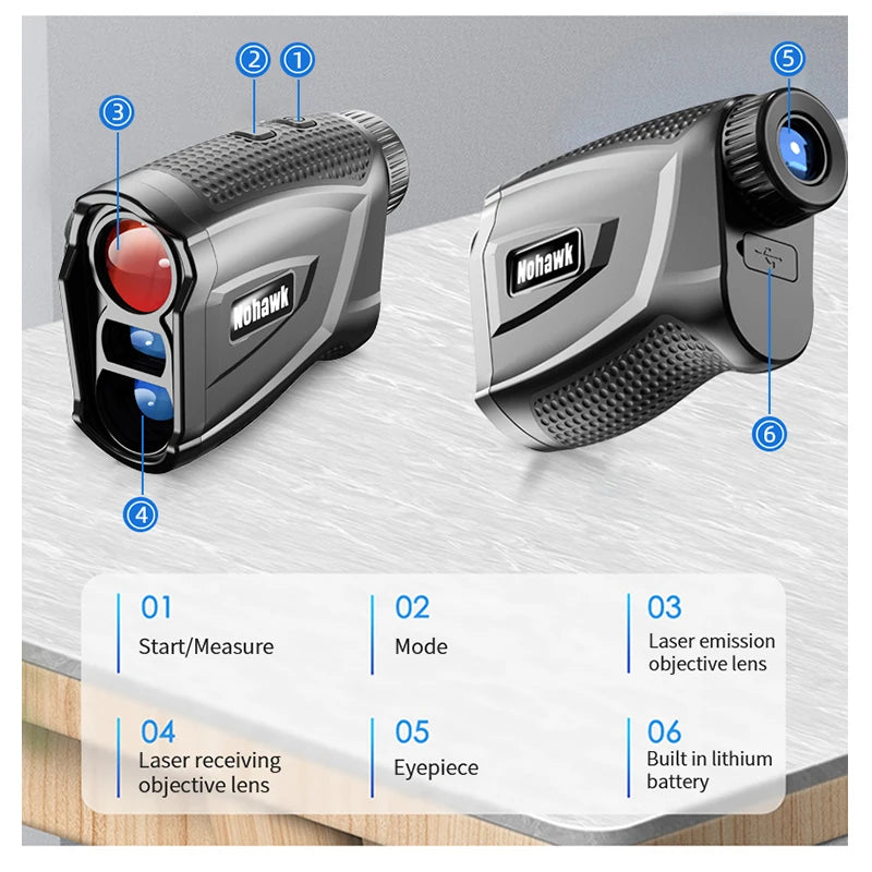 Nohawk Golf Rangefinder AK-600H With Slope and Flag Lock