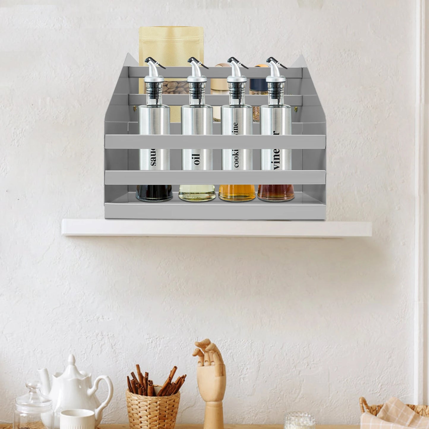 2-Tier Pull Down Cabinet Organizer Under Sink Storage Rack