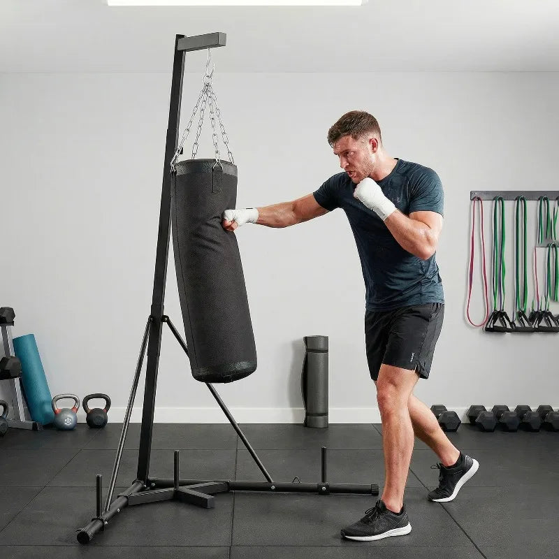 Freestanding Punching Bag Stand With Adjustable Steel Frame