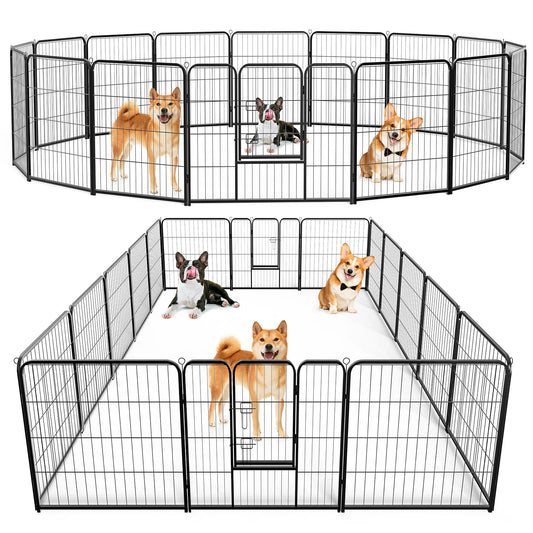 JHK 16 Panel Dog Playpen Metal Fence For Indoor Outdoor