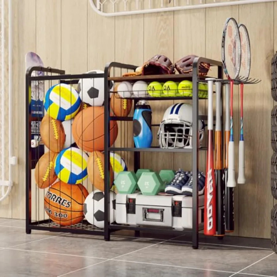 SHXI Garage Sports Equipment Organizer With Hooks And Storage