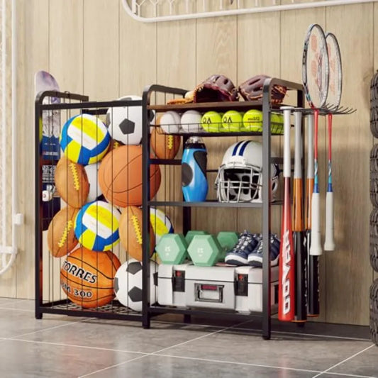 SHXI Garage Sports Equipment Organizer With Hooks And Storage