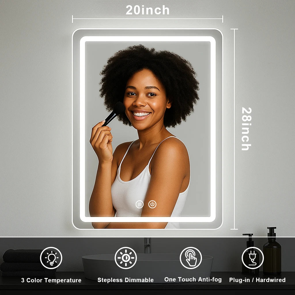 MYGIIVOVO Backlit LED Bathroom Mirror With Fogless Demister