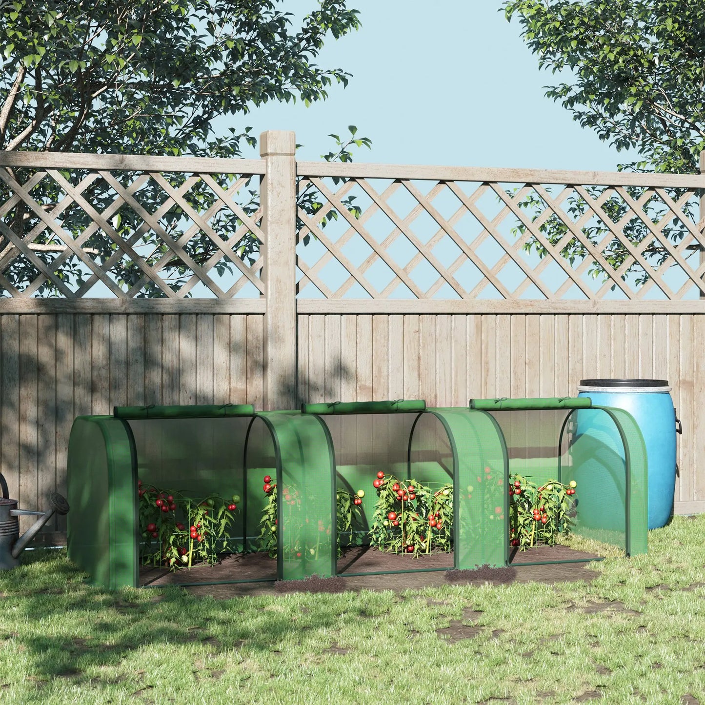 Outsunny Tunnel Greenhouse Grow House With Roll Up Doors