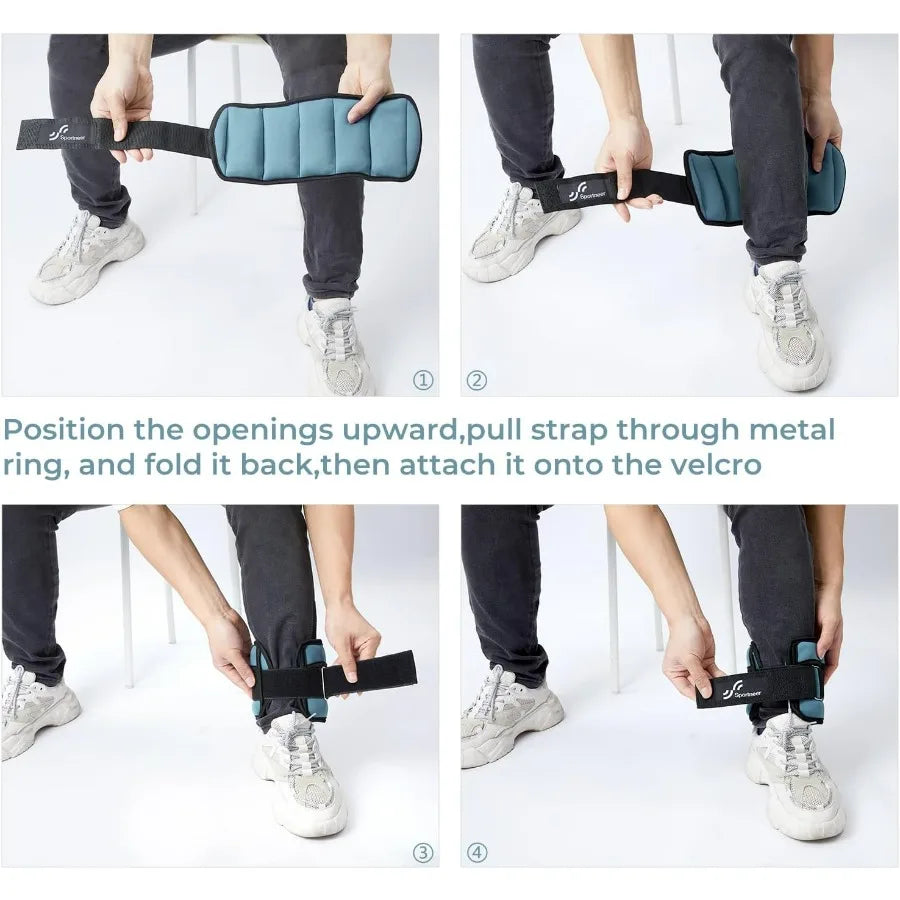 LISM Adjustable Ankle Weights 7 Lbs Pair For Strength Training