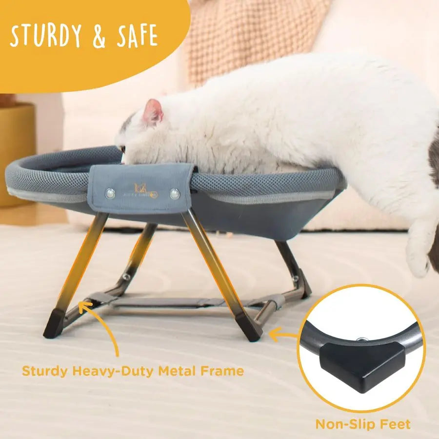 XMSJ Elevated Cat Hammock Bed With Breathable Mesh Indoors Outdoors