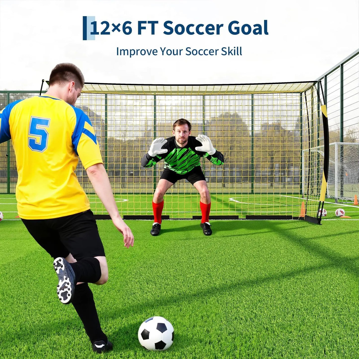 HiMISS Heavy Duty Foldable Soccer Goal With Metal Frame Bag