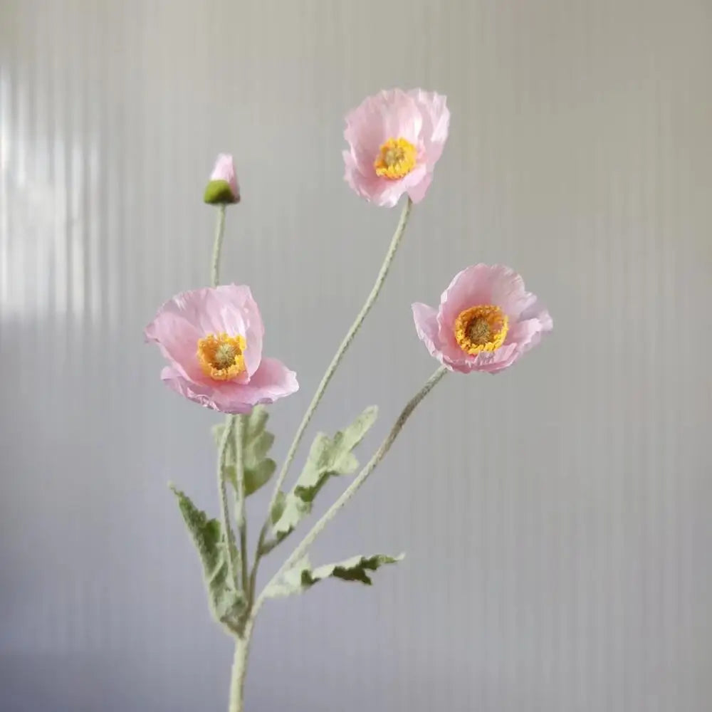 Artificial Poppy Flowers Bouquet Four-Head for Home Decor