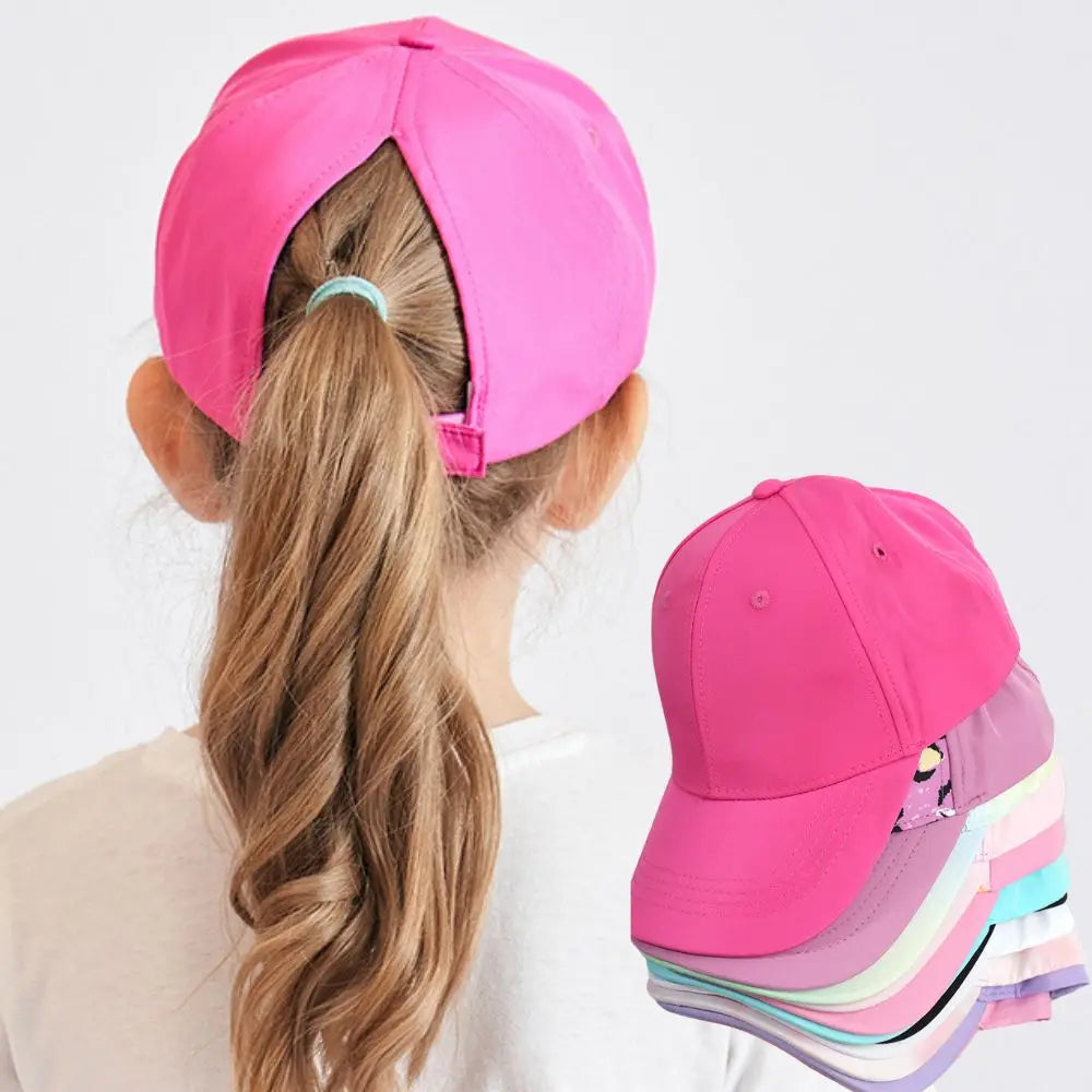 Kids Ponytail Baseball Cap Sun Hat Unisex Travel Cap