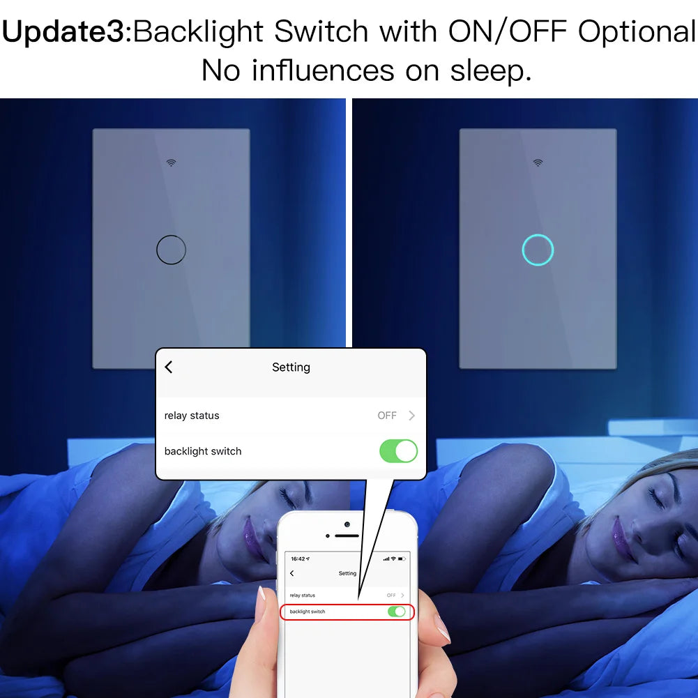 Moes Smart Glass Panel Switch With Tuya App Alexa Google