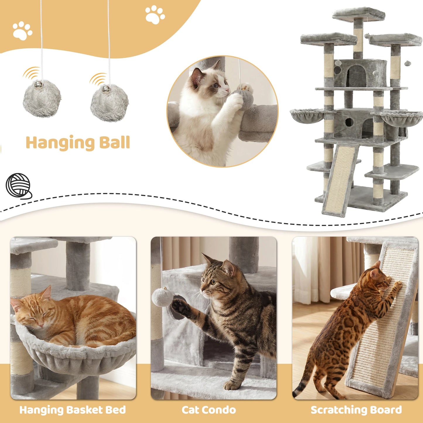 Cat Tree Tower Indoor Activity Center With Condos And Perches