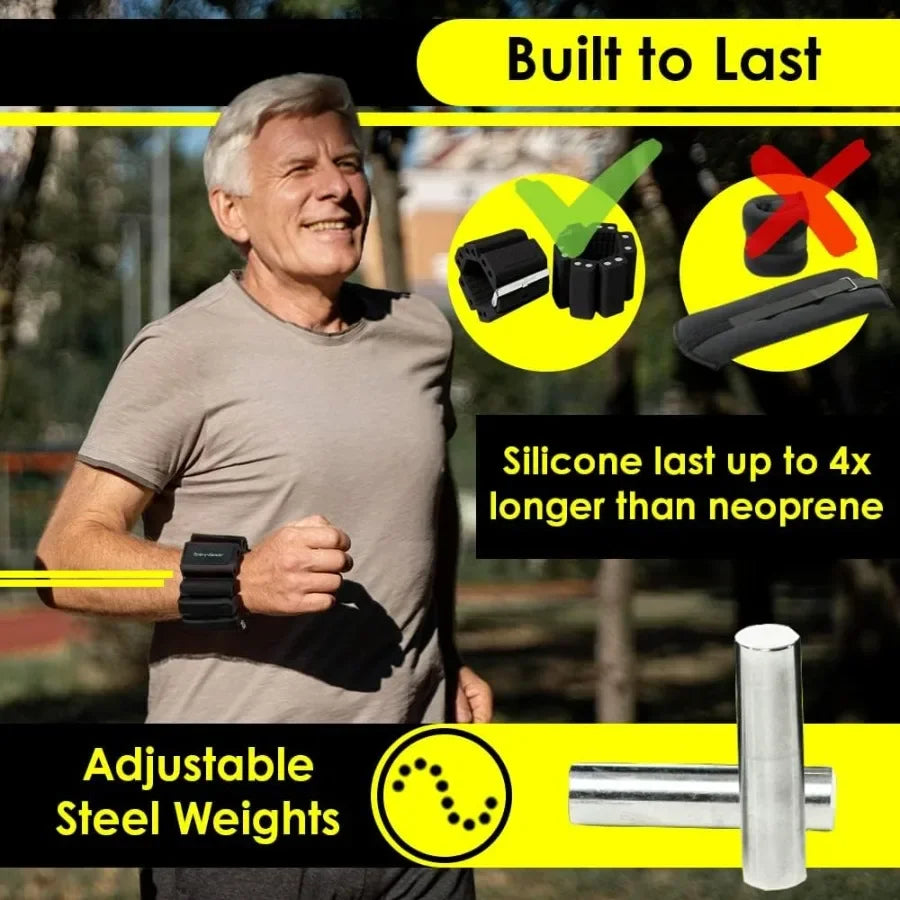 LISM Adjustable Wrist Weights Set of 2 Removable Weighted Pegs
