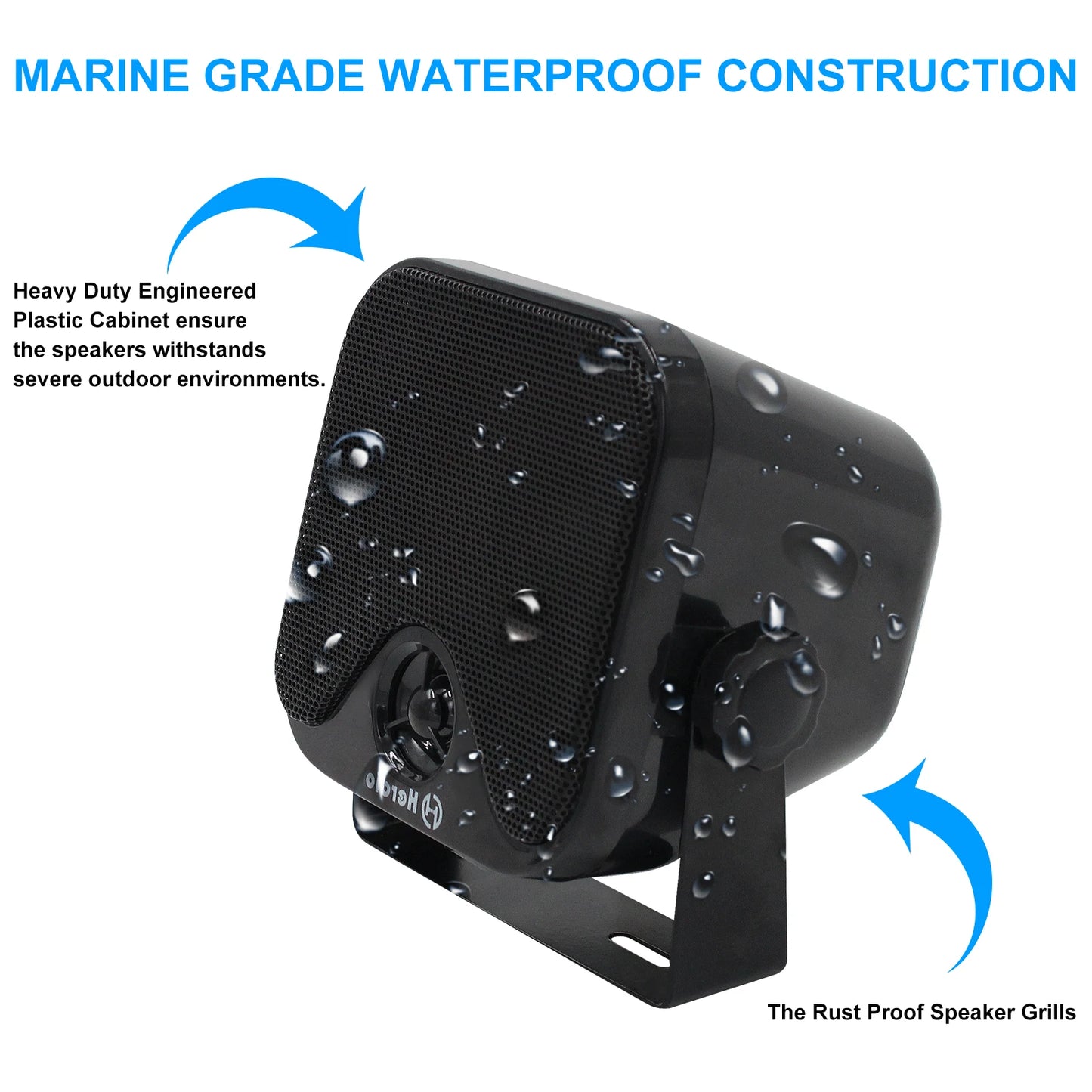 Herdio Bluetooth Marine Speaker 100W Waterproof Surface Mounted