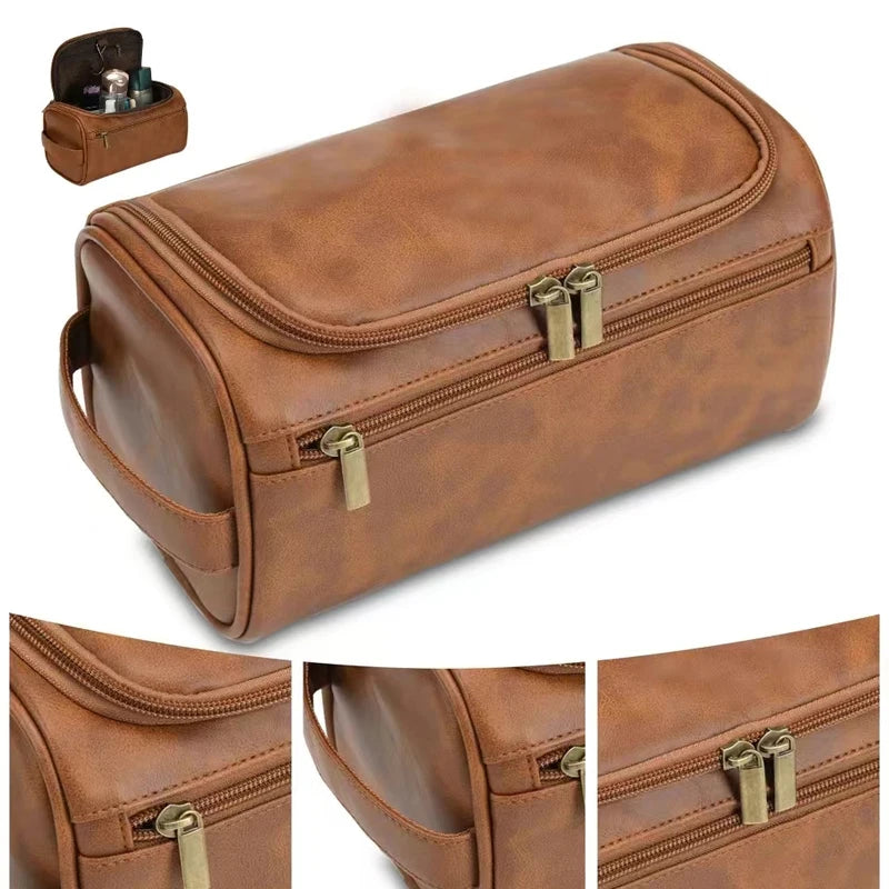 Hanging Leather Toiletry Bag Dopp Kit for Travel Essentials