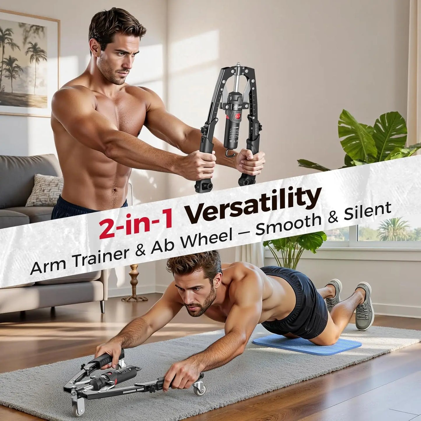 FED Fitness Flybird 3-in-1 Arm Trainer With Ab Roller Wheel