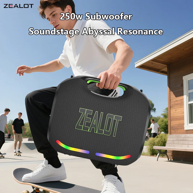 Zealot ZE21 250W Wireless Speaker Outdoor 48000mAh Battery RGB Lighting