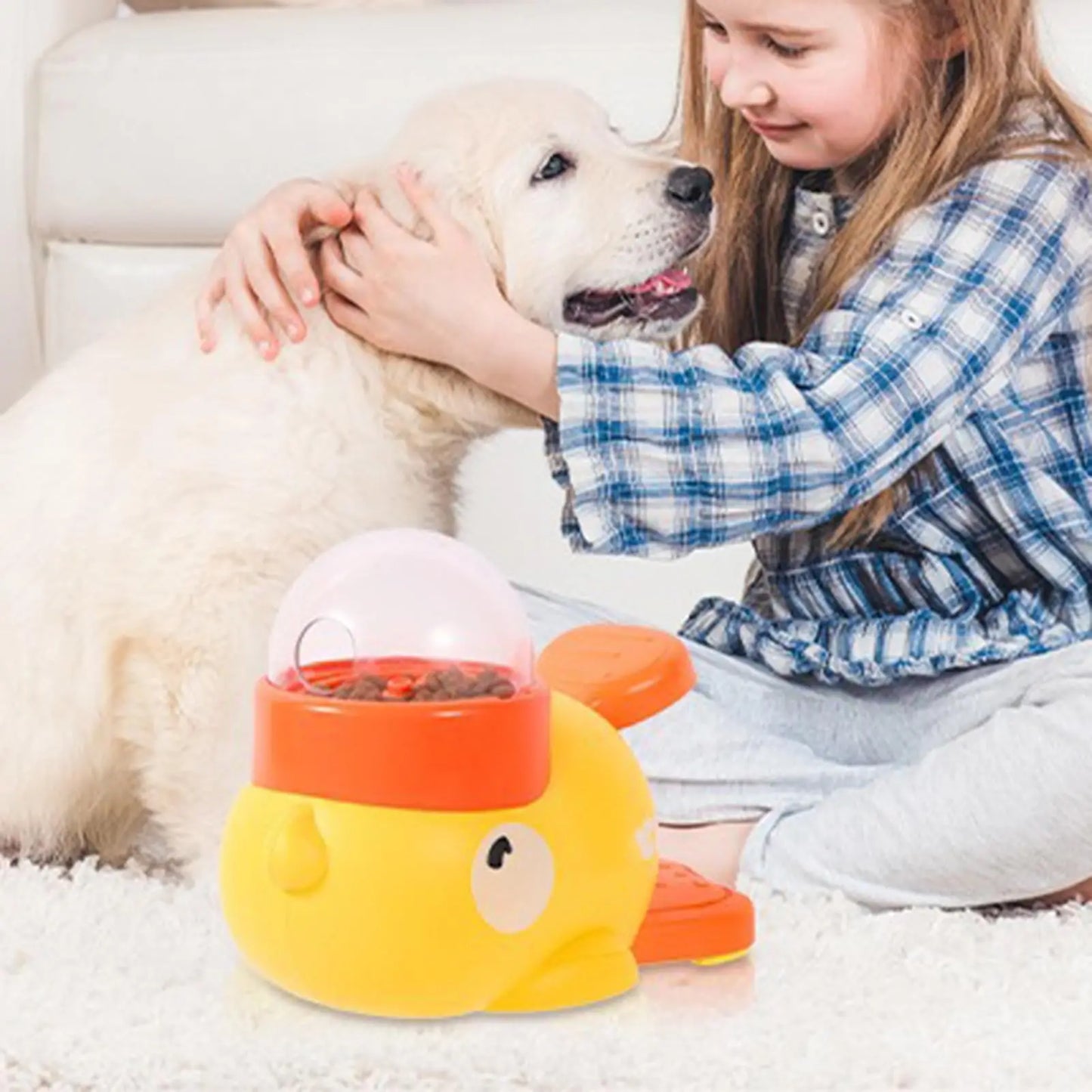 Pet Slow Feeder Bowl Duck Snack Dispenser For Small Dogs