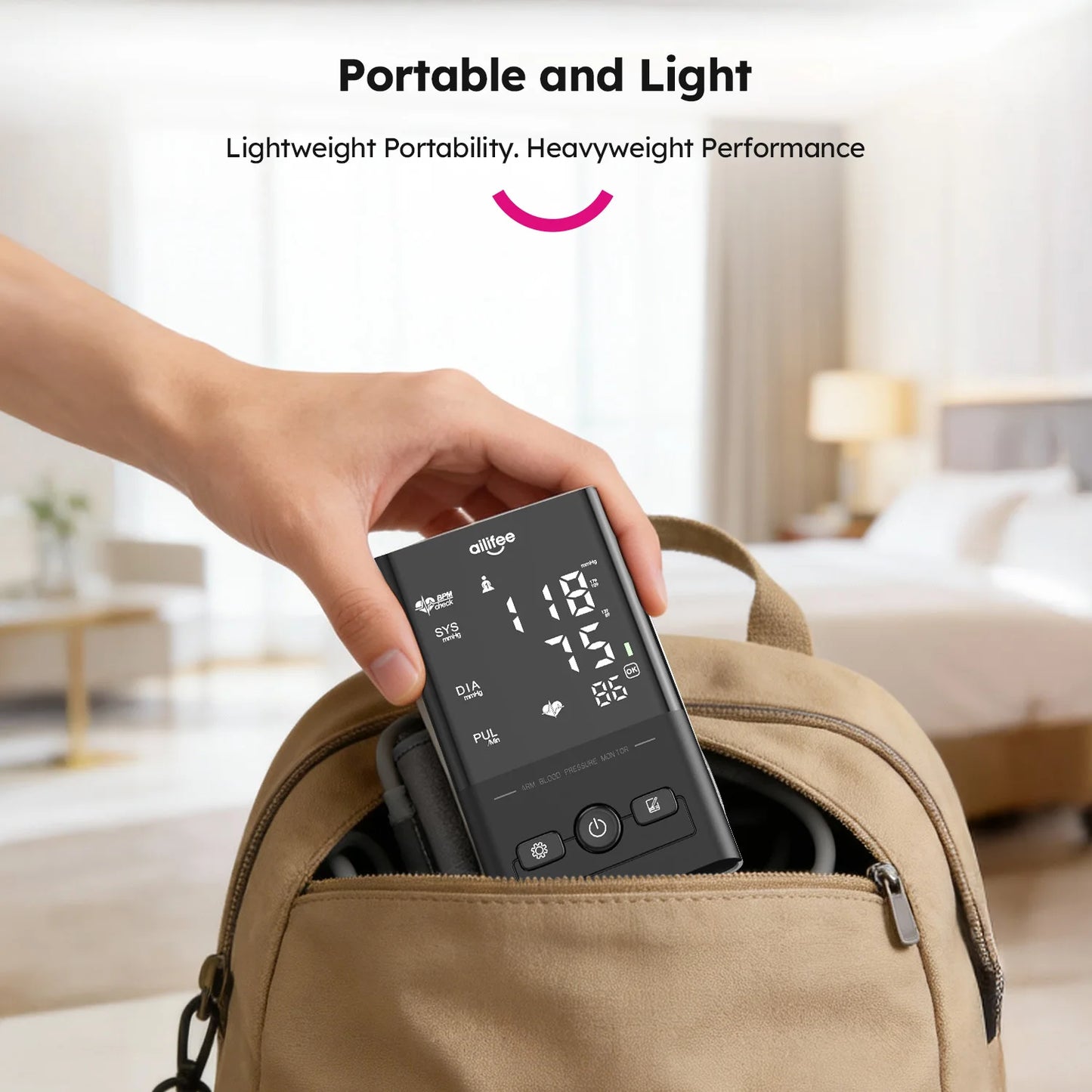 AILIFEE Upper Arm Blood Pressure Monitor For Home Use With LED Backlit Display