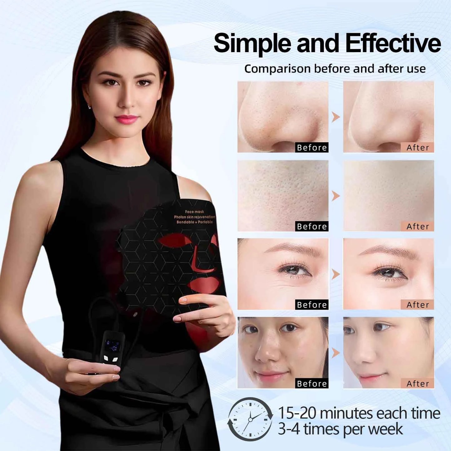 UBilli Portable LED Face Mask Light Therapy For Skin Rejuvenation