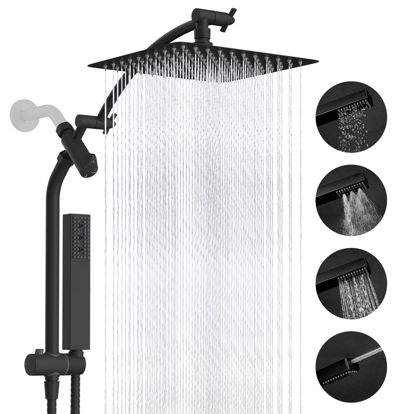 Hibbent Dual Shower Head Combo With Adjustable Slide Bar