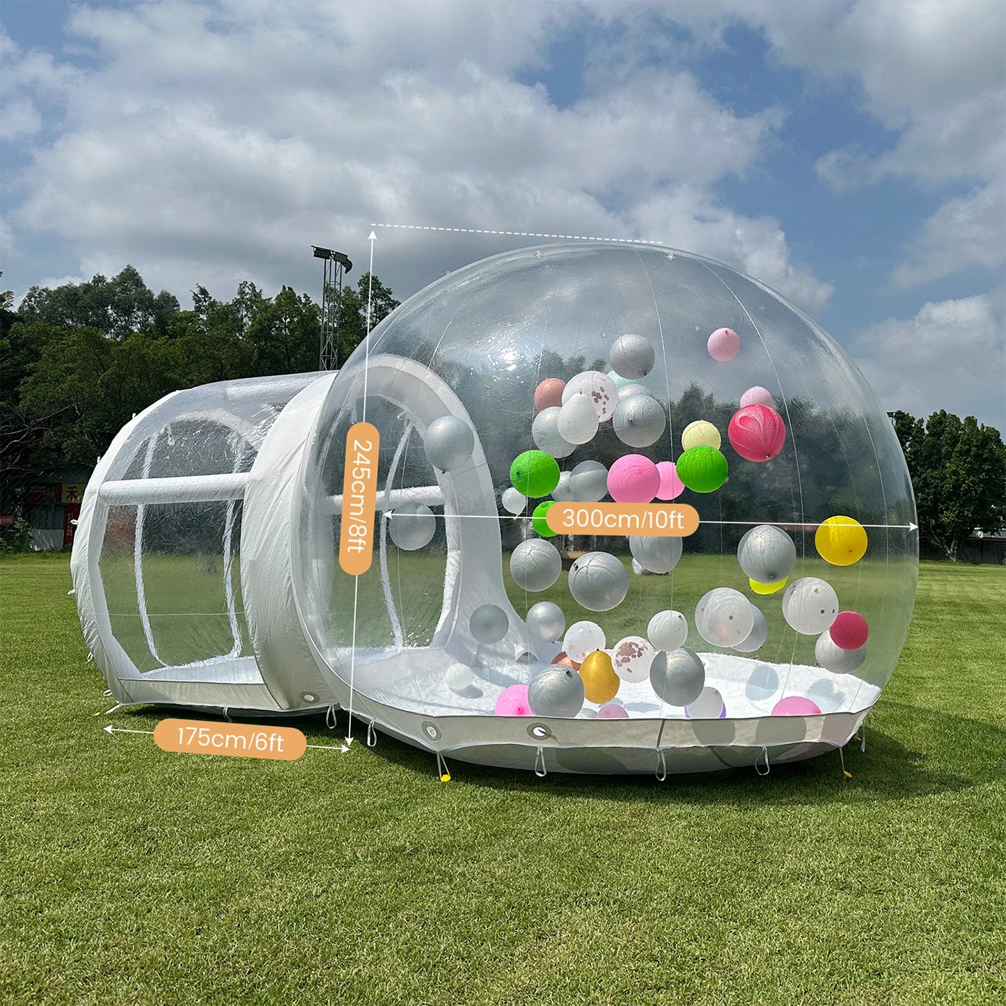 RTS Inflatable Bubble Castle For Outdoor Kids With 750W Blower