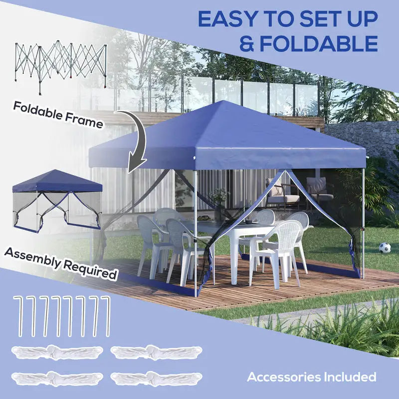 Pop Up Canopy Tent With Carry Bag Height Adjustable Gazebo