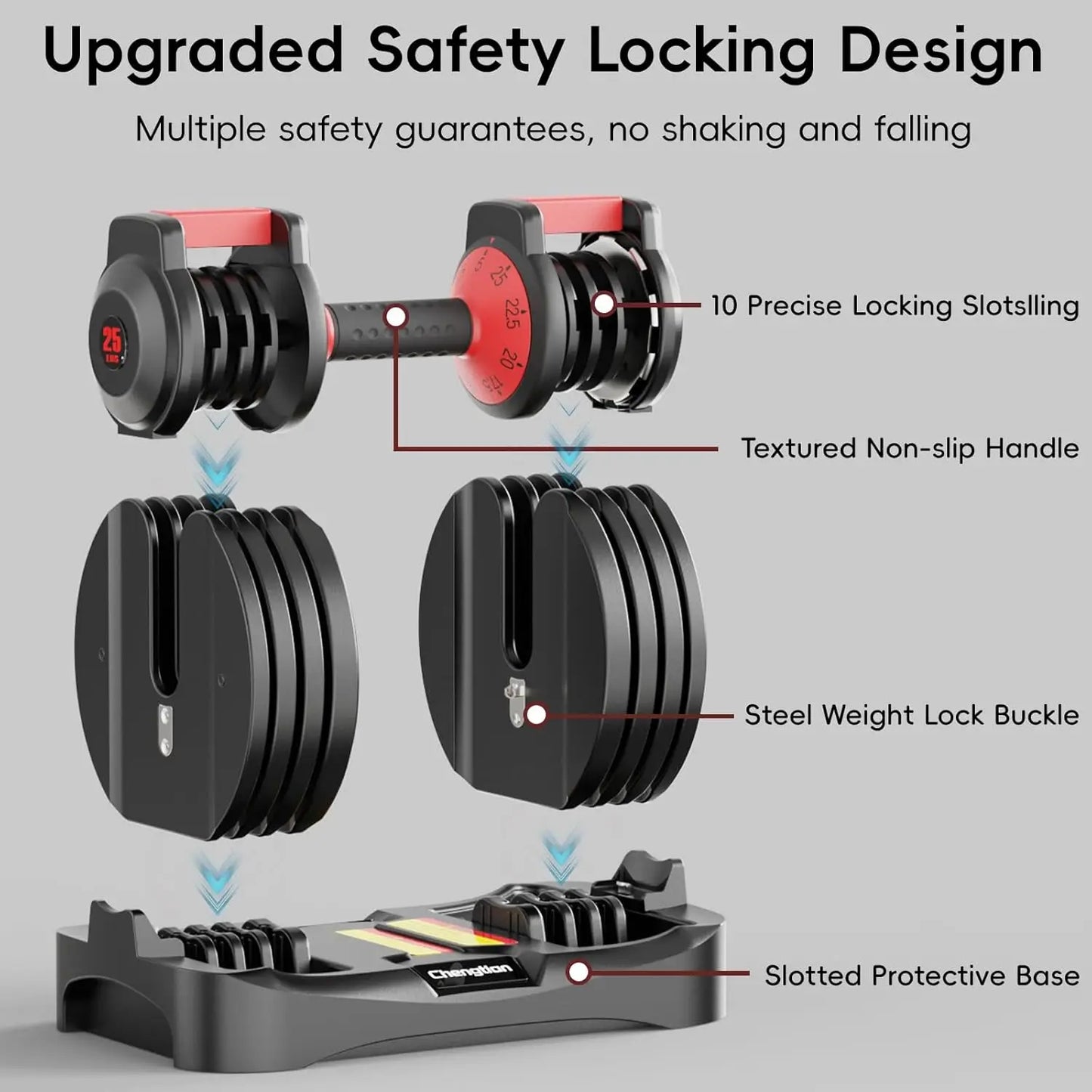 Adjustable Dumbbell Set With Quick Weight Change For Home Gym