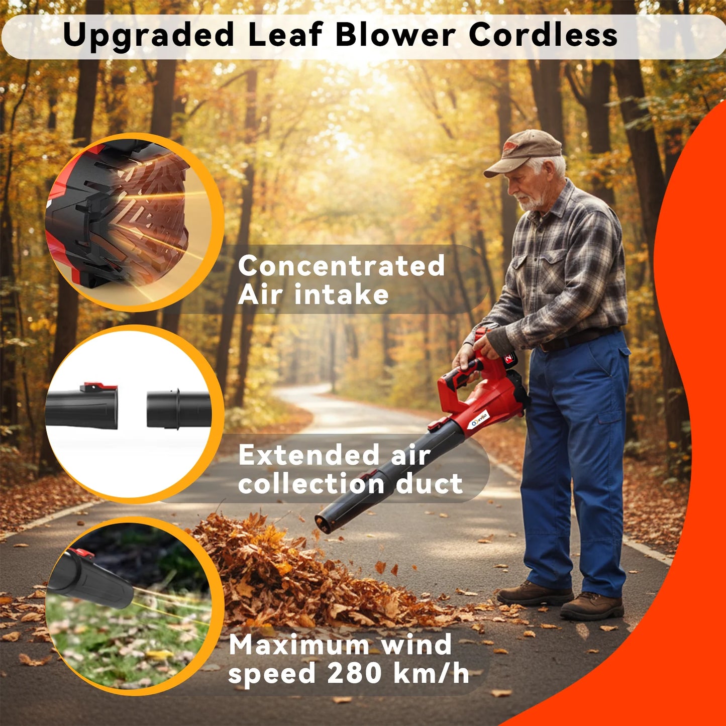 Cordless Leaf Blower 650 CFM With 21V 4.5Ah Battery