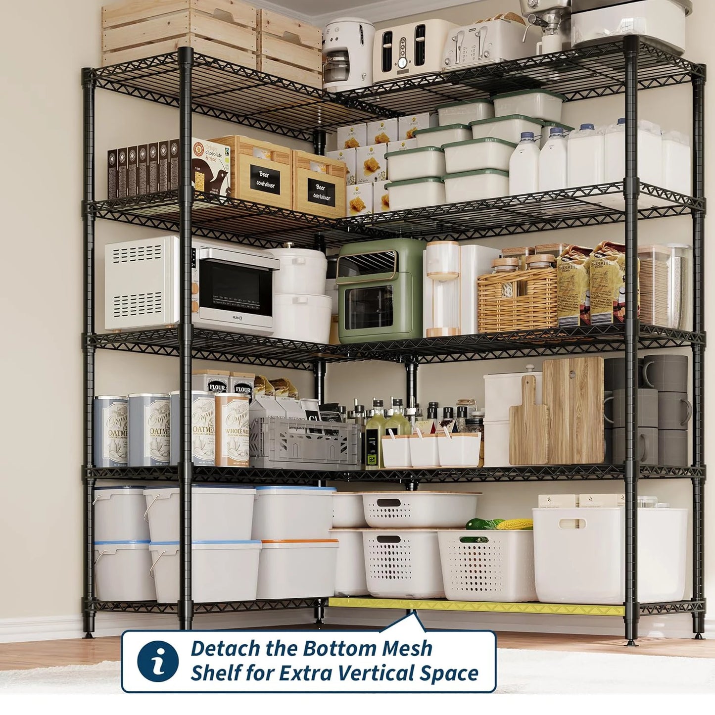 TWISTER.CK Heavy Duty 5 Tier Metal Shelving Unit Kitchen Garage